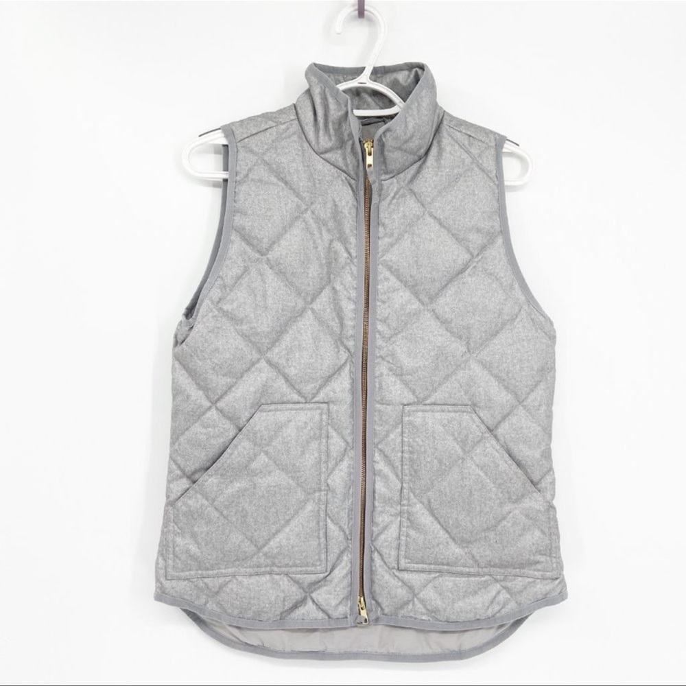 J. Crew Gray Puffer Quilted Vest